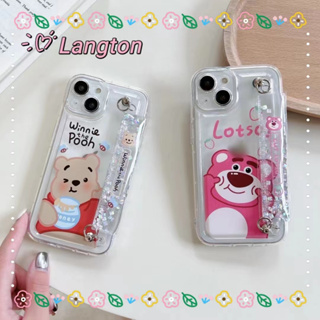 🌈Langton🌸เส้นขอบโปร่งใส ป้องกันการหล่น ขอบเต็ม iphone 11 14 pro max เคสใส การ์ตูน วินนี่เดอะพูห์ case for iPhone 12 13