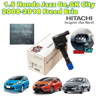 คอยล์จุดระเบิด  ซิตี้ แจ๊ส 1.5 Honda Jazz Ge,GK City 2008-2018 Freed Brio ยี่ห้อ Hitachi ICH005