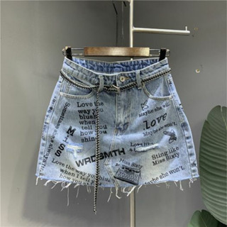 พร้อมส่ง🇹🇭 jss92  กระโปรงยีนส์กราฟฟิก