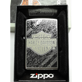 ZIPPO 49656 HARLEY DAVIDSON  STREET CHROME COLOR IMAGE LASER ENGRAVE สีเงินผิวโครเมี่ยมลายแบบสกรีน+เลเซอรของใหม่ของแท้