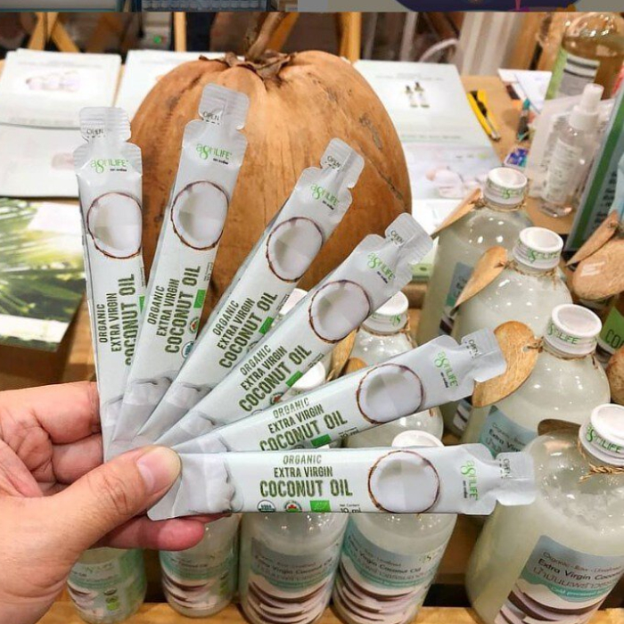 อะกรีไลฟ์ น้ำมันมะพร้าว ออแกนิค 10 มล. x30 ซอง - Extra Virgin Coconut Oil Organic 30 sachets of 10ml Agrilife brand