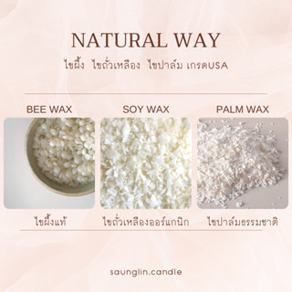 Soy wax, Bee wax, Palm wax : ไขถั่วเหลือง ไขผึ้ง ไขปาล์ม เกรดUSA ทำเทียน เทียนไข ซ่อนกลิ่น