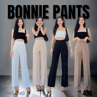 Bonnie Pants กางเกงเอวสูงกระบอกกลางซิปหลัง