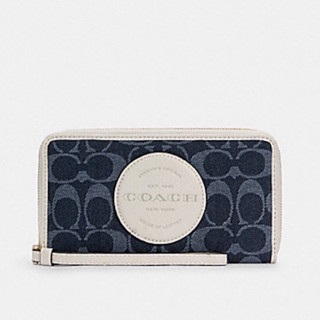 DEMPSEY LARGE PHONE WALLET IN SIGNATURE DENIM WITH COACH PATCH (COACH C4581) IM/DENIM MULTI