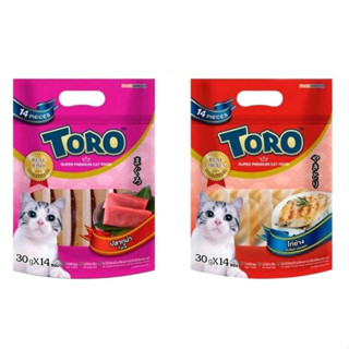 Toro Multipack  ขนมแมว ชิ้นเนื้อแท้ 14ชิ้น