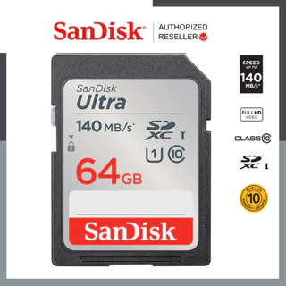 SanDisk Ultra SD Card SDXC UHS-I Memory Card 64GB 128GB 256GB 512GB C10 U1 Full HD (SDSDUNB_GN6IN) เอสดีการ์ด กล้องDSLR