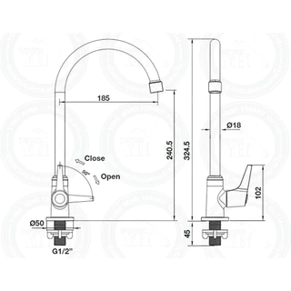 ก๊อกซิงค์ ก๊อกอ่างซิงค์ ก๊อกน้ำ ทองเหลือง HAFELE 495.62.031 ก๊อกอ่างล้างจาน (Kitchen Faucet)