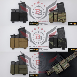 เพ้าแม็กกาซีน 2+1 (ปืนสั่น2ช่อง+ปืนยาว1ช่อง) (ซองแม็กกาซีน 2+1) (FAST 9MM. &amp; 5.56 Double Mag Pouch)