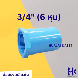 ข้อต่อตรงเกลียวใน พีวีซี PVC ขนาด 1/2" , 3/4" ,1" ,1.1/4" ,1.1/2" ชั้น 13.5 สีฟ้า