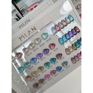 กากเพชรเลเซอร์ milan 24 สีแน่นๆเลยสีมาใหม่น้า ในชุดมีชุดชาร์จด้วยค่ะ