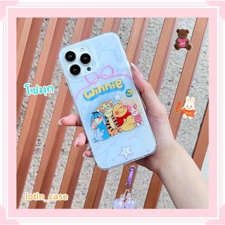 🎁ส่งของขวัญ🎁เคสไอโฟน สำหรับ 11 13 for iPhone Case 14 12 Pro Max น่ารัก การ์ตูน โซ่มุก กันกระแทก ปกป้อง เคสโทรศัพท์