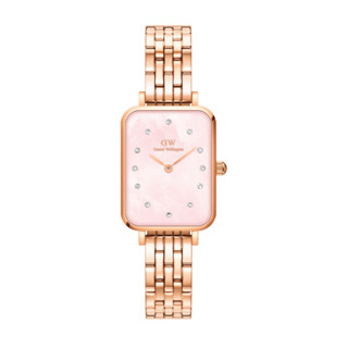 Daniel Wellington Quadro Lumine 20x26mm 5-Link Rose Gold MOP Pink Dial นาฬิกา ผู้หญิง