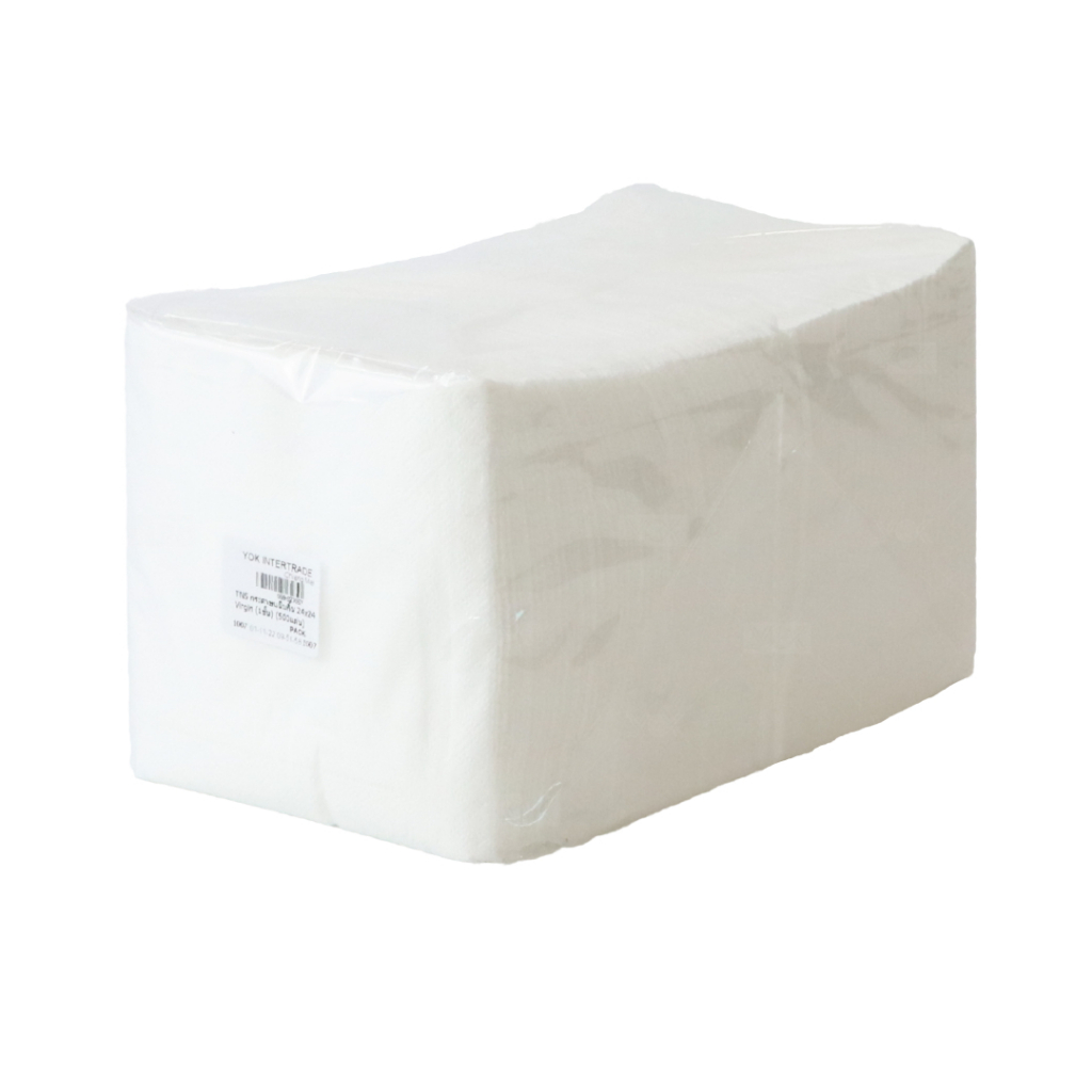 กระดาษแน็บกิ้น กระดาษเช็ดปาก สีขาว 1 ชั้น 24x24cm. (500แผ่น/ห่อ) หยกออนไลน์