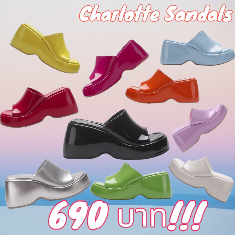 {พร้อมส่ง}รองเท้าส้นสีสันแบบตัวแม่ใส่สวยขายาวเพรียว #รุ่นสวม