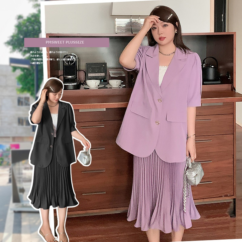 [ อกถึง 54" ] : PMP2170 : พรีออเดอร์ เสื้อผ้าไซส์ใหญ่ เสื้อผ้าสาวอวบ เซตสองชิ้น ชุดทำงานไซส์ใหญ่ ชุดสูททำงานสาวอวบ