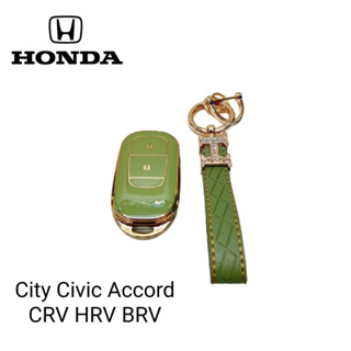 เคสกุญแจรีโมทรถยนต์ Tpu สําหรับ รถรุ่น HONDA City  CRV HRV BRV2ปุ่ม smart keyพร้อมพวงกุญแจ