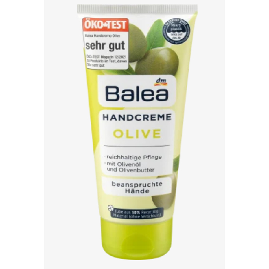 ใส่โค้ด JUNG08 ครีมทามือ สูตรน้ำมันมะกอกธรรมชาติ balea Hand Cream Olive 100 ml