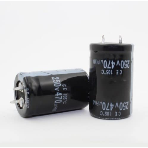 C Capacitor Electrolyte 470uF 250V ตัวเก็บประจุ อิเล็กโทรไลต์ คาปาซิเตอร์