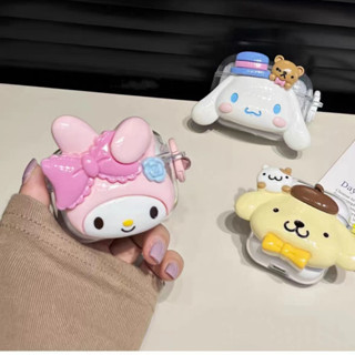 Sanrio เคสหูฟังบลูทูธไร้สาย Melody Cinnamoroll Purin ลายการ์ตูนน่ารัก ซิลิโคนนิ่ม ป้องกันการตก AirPods1/2  Airpods pro Airpods pro 2 AirPods3 เหมาะสําหรับการใช้งาน