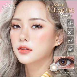 mini Cemore Brown มินิ สีน้ำตาล ตาล Kitty Kawaii Contact Lens Bigeyes คอนแทคเลนส์ ค่าสายตา สายตาสั้น แฟชั่น ค่าสายตา