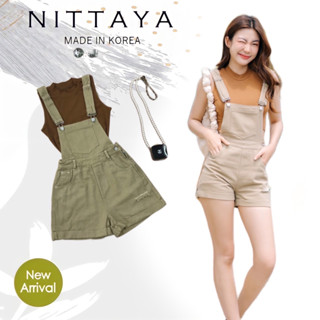 #Nittaya #ป้ายNittaya เซตเสื้อครอปแขนกุด+เอี๊ยมขาสั้น