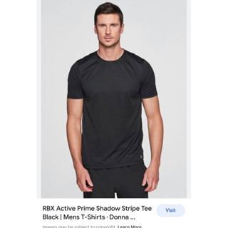 RBX Active Mens PRIME SHADOW STRIPE TEE Short Sleeve Crewneck T-Shirt เสื้อแขนสั้น คอกลม ออกกำลังกาย อาร์บีเอ็กซ์