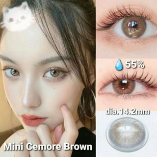 คอนแทคเลนส์ รุ่น Mini Cemore สีเทา/ตาล Gray/Brown มีค่าสายตา (0.00)-(10.00)