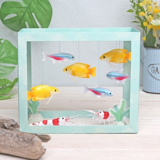 โมเดลกระดาษ 3D : ตู้ปลา Neon tetra (Freshwater fish) กระดาษโฟโต้เนื้อด้าน  กันละอองน้ำ ขนาด A4 220g.