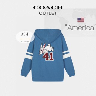 U.S OUTLET coach แท้  กระต่ายขาว   เสื้อฮู้ดซิปคู่  เสื้อสเวตเตอร์ unisex ทั้งหมดจับคู่ผ้าฝ้ายแท้แขนยาว 3215185189