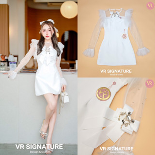 VR Dress สั้น แขนยาวแต่งจับจีบระบายชาย