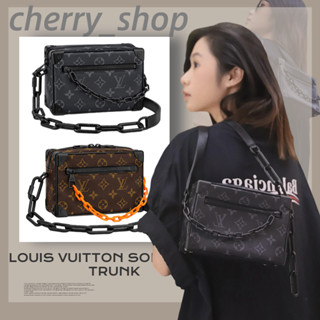 🍒หลุยส์วิตตอง💯LOUIS VUITTON MINI SOFT TRUNK chain bag🍒 กระเป๋าทรงกล่องผู้ชาย/กระเป๋าสะพายไหล่/กระเป๋าสะพายข้าง