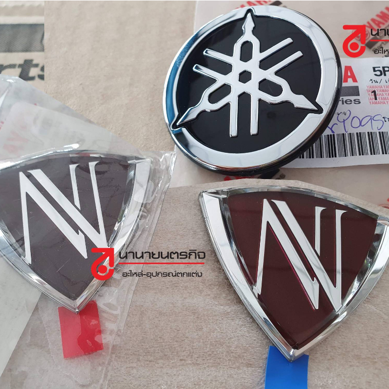 โลโก้ Logo Emblem  YAMAHA Nouvo Elegance  ตราด้านหน้า 45 mm แท้ (เลือก) options Left / Right 5P0-F313B-00 F173B F174B