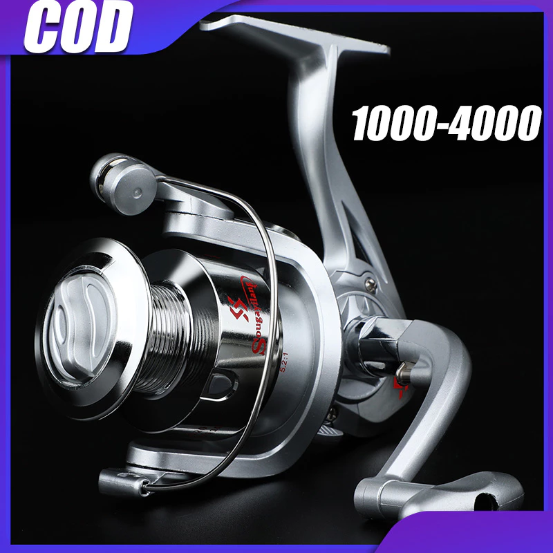 Sougayilang 1000-4000 รีลตกปลาหมุน อัตราทดเกียร์ 5.2: 1 สำหรับตกปลาน้ำเค็ม รอกตกปลาน้ำจ