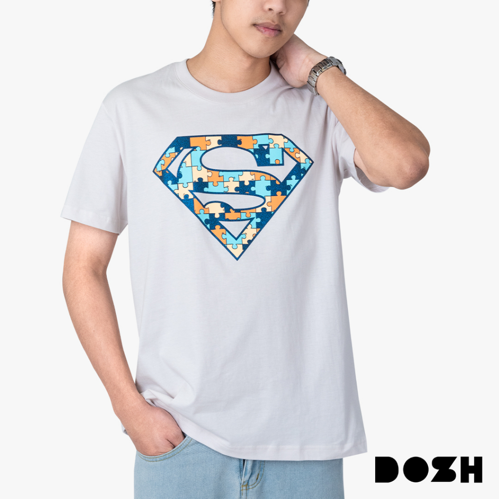 DOSH MEN'S T-SHIRTS SUPERMAN เสื้อยืดคอกลมผู้ชาย DSMT5204-GY (XS)