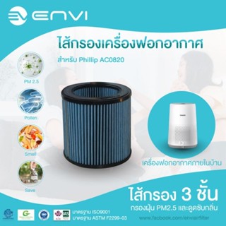 ENVI กรองฝุ่น PM2.5 ไส้กรอง กรอง เครื่องฟอกอากาศ ENVI HOME สำหรับ Phillip AC0820 รหัส ENVI-3003