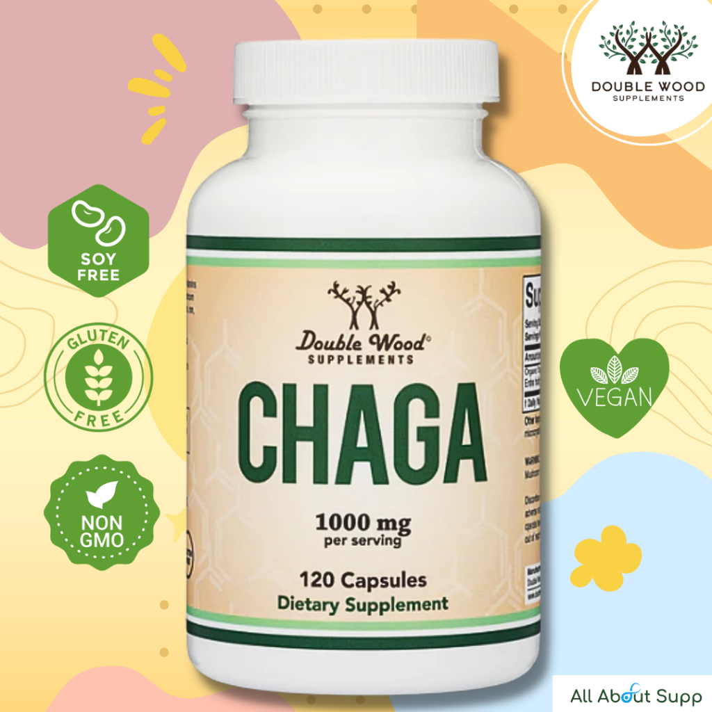 Chaga Mushroom by DoubleWood เห็ดชากา บำรุงร่างกาย เสริมสร้างภูมิคุ้มกัน บำรุงสุขภาพทางเดินอาหารและลำไส้