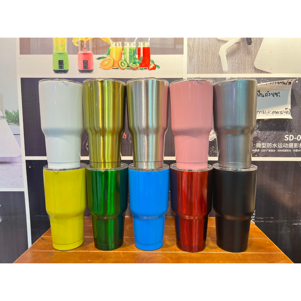แก้วน้ำ แก้วเยติเก็บร้อน/เย็น ได้ดี ขนาด 30 Oz งานสแตนเลส สินค้าพร้อมส่ง ส่งทุกเช้า เลือกสีได้ ไม่มีไอน้ำ ส่งจาก กทม.