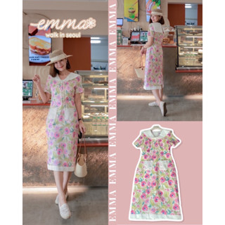 🌈🌿🌼🌸🌺💖💚🇰🇷Floral Lace Pocket Frill Collar Maxi Dress