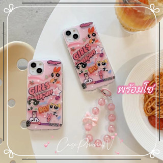 เคสไอโฟน iphone 11 14 Pro Max การ์ตูน พาวเวอร์พัฟฟ์เกิลส์ น่ารัก สาว เคส พร้อมโซ่  iphone 12 13 Pro Case for iPhone