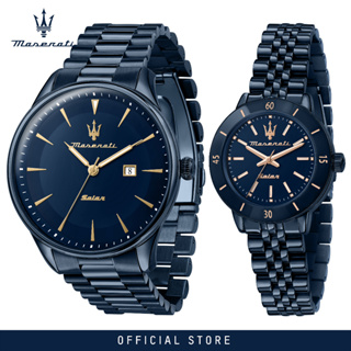 [2 Years Warranty] Maserati Solar Blue 45mm+32mm Case Special Pack Couples Solar Watch R8853149002