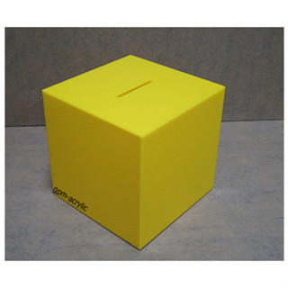 Tip Box อะคริลิค ขนาด 15x15x15 ซม. สีเหลือง