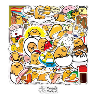 ʕ •ᴥ•ʔ ✿ พร้อมส่ง : สติ๊กเกอร์กันน้ำแบบเงาลายไข่ขี้เกียจกุเดทามะ | Gudetama Glossy Waterproof Decoration Sticker Set.