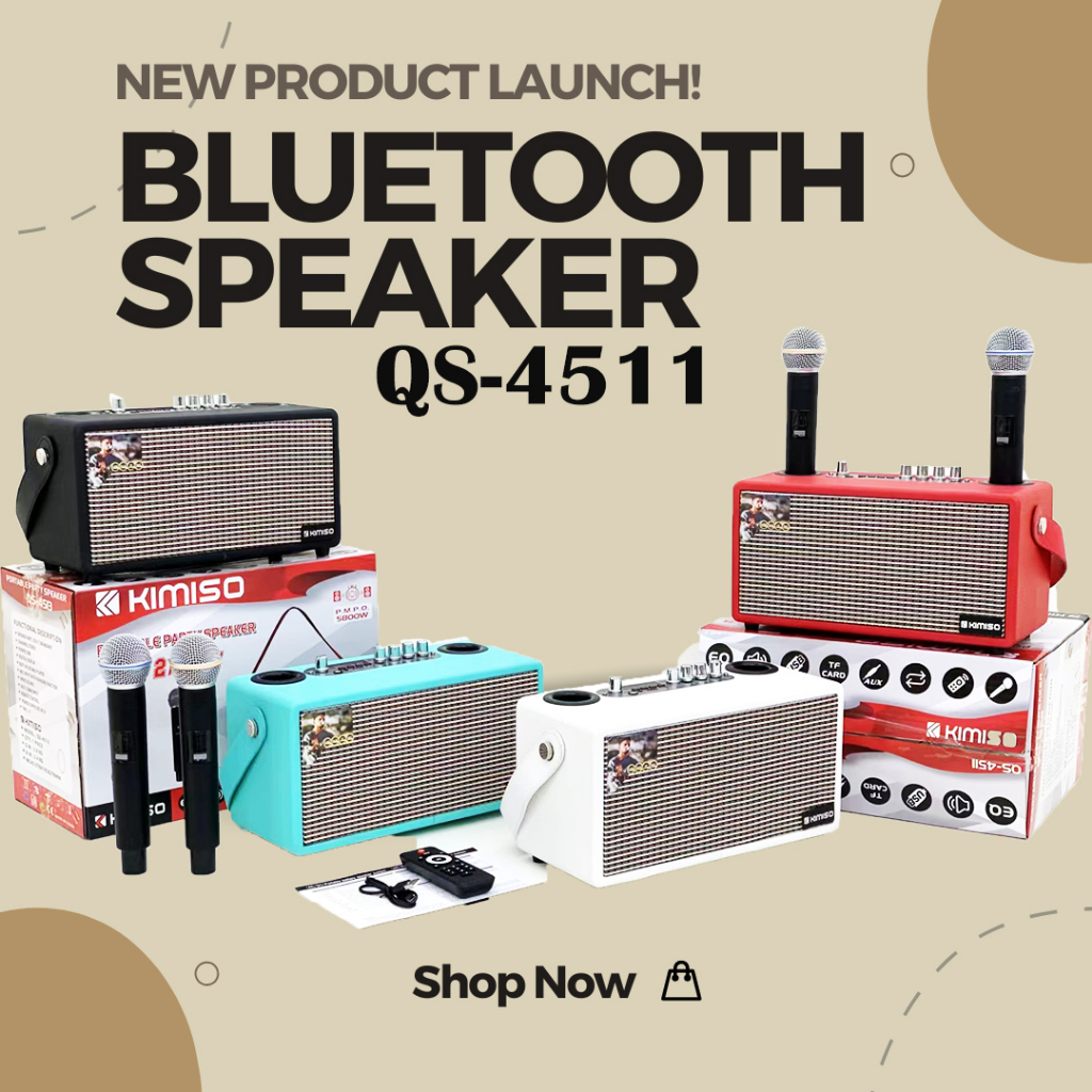 JMAX ลำโพงบลูทูธเบสหนัก รุ่น QS-4511 speaker bluetooth TWS+ เสียงดี พกพาง่าย เบสหนัก เสียงดี ขายดีอั