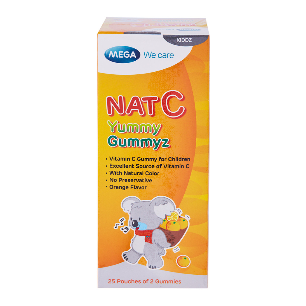 ✅[พร้อมส่ง] MEGA Nat C Yummy Gummyz เยลลี่วิตามินซีสำหรับเด็ก (25 ชิ้น)