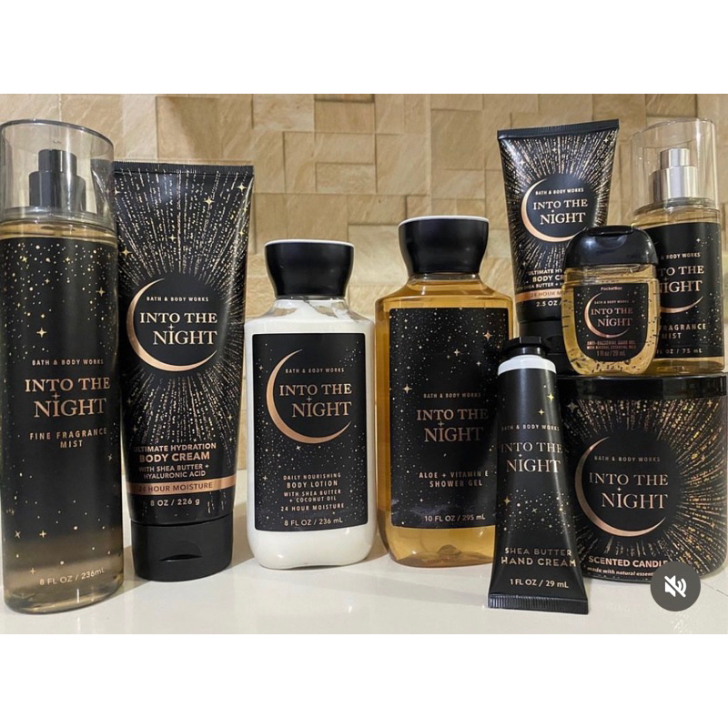 INTO THE NIGHT แท้ % bath & body works lotion cream mist shower scrub Butter