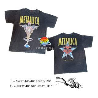 เสื้อยืด ฟอก Bio - Metallica King Nothing เหลือง (ป้าย Metallica)