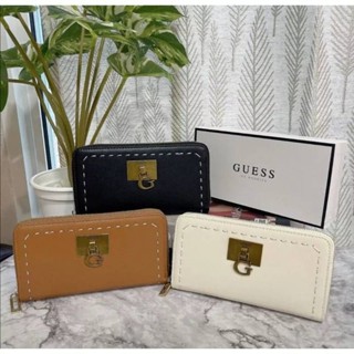 กระเป๋าสตางค์ guess ใบยาว ซิปรอบ มีสายคล้อง #guess