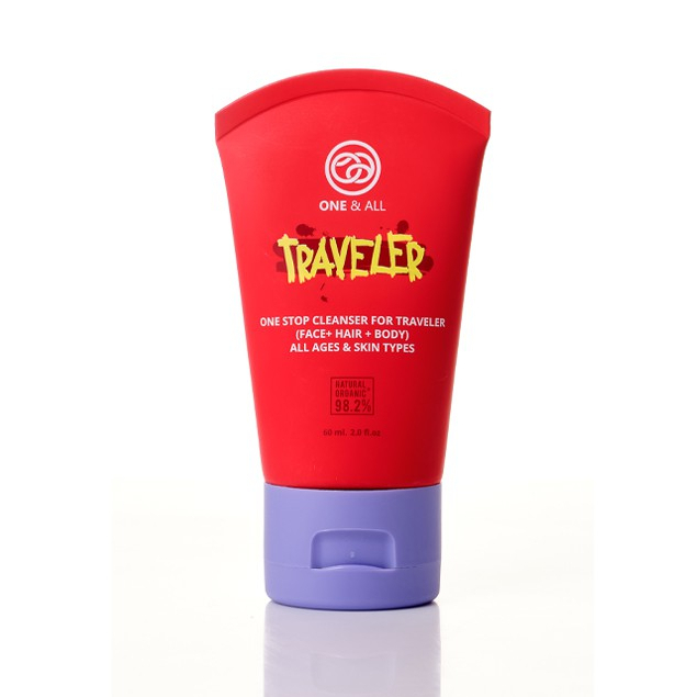 One & All เจลทำความสะอาดสำหรับผู้ที่รักการเดินทาง  Traveler One Stop Cleanser Face + Hair + Body (60ml)