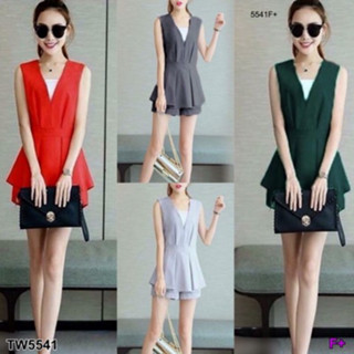 CS5541 Set 2 ชิ้น เสื้อแขนกุด +กางเกงขาสั้น 2-piece set: sleeveless top + shorts