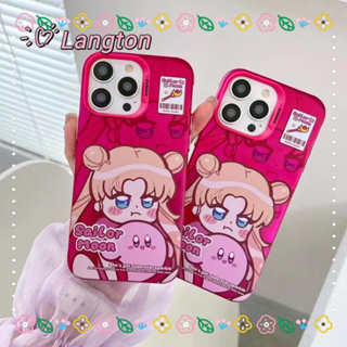 🌈Langton🌸ขอบเต็ม ป้องกันการหล่น iphone 11 14 pro max การ์ตูน เซเลอร์มูน กุหลาบแดง น่ารัก case for iPhone 12 13